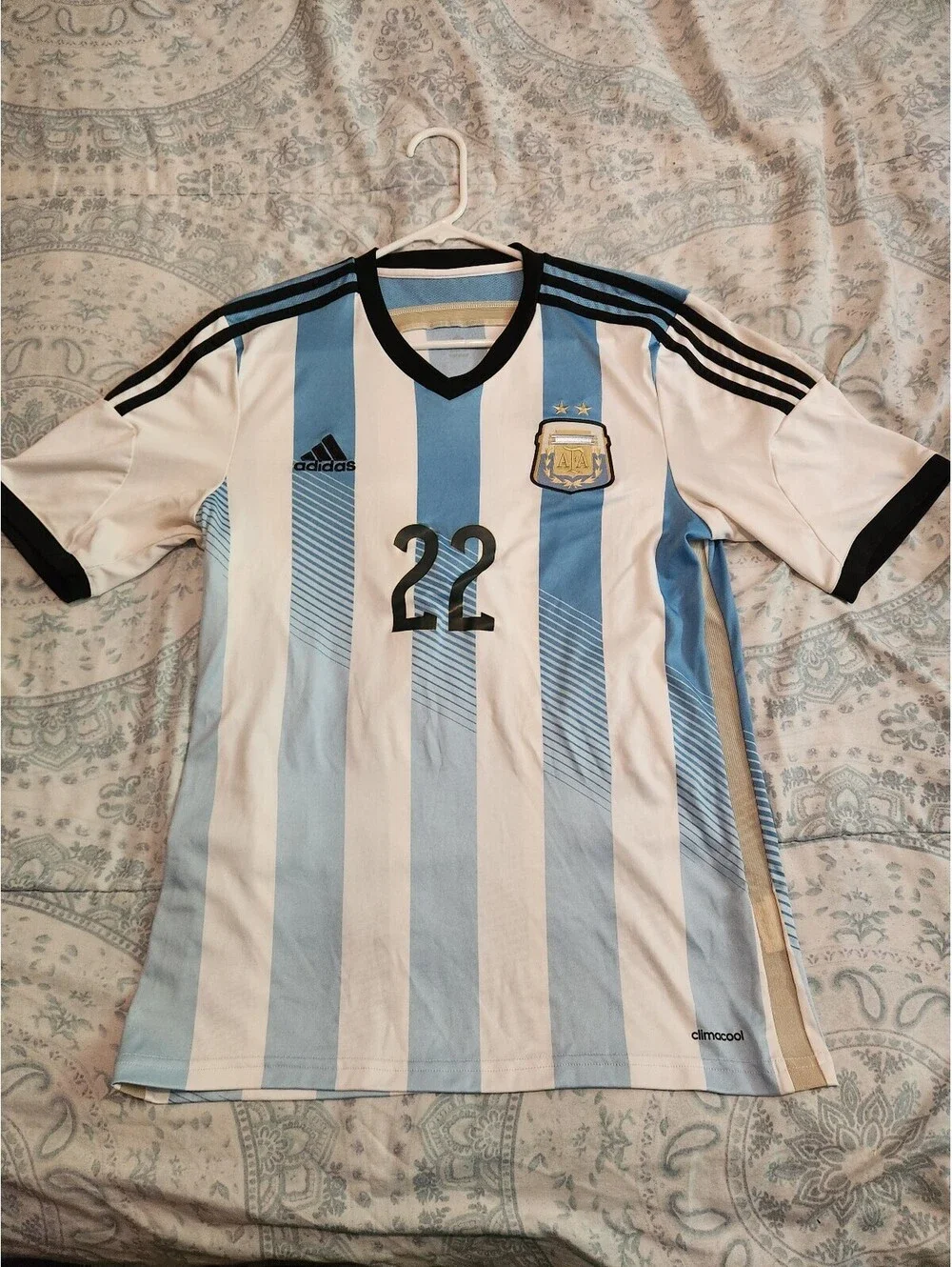 Argentina 2014/2015 Milito World Cup Home Soccer Jersey Size M